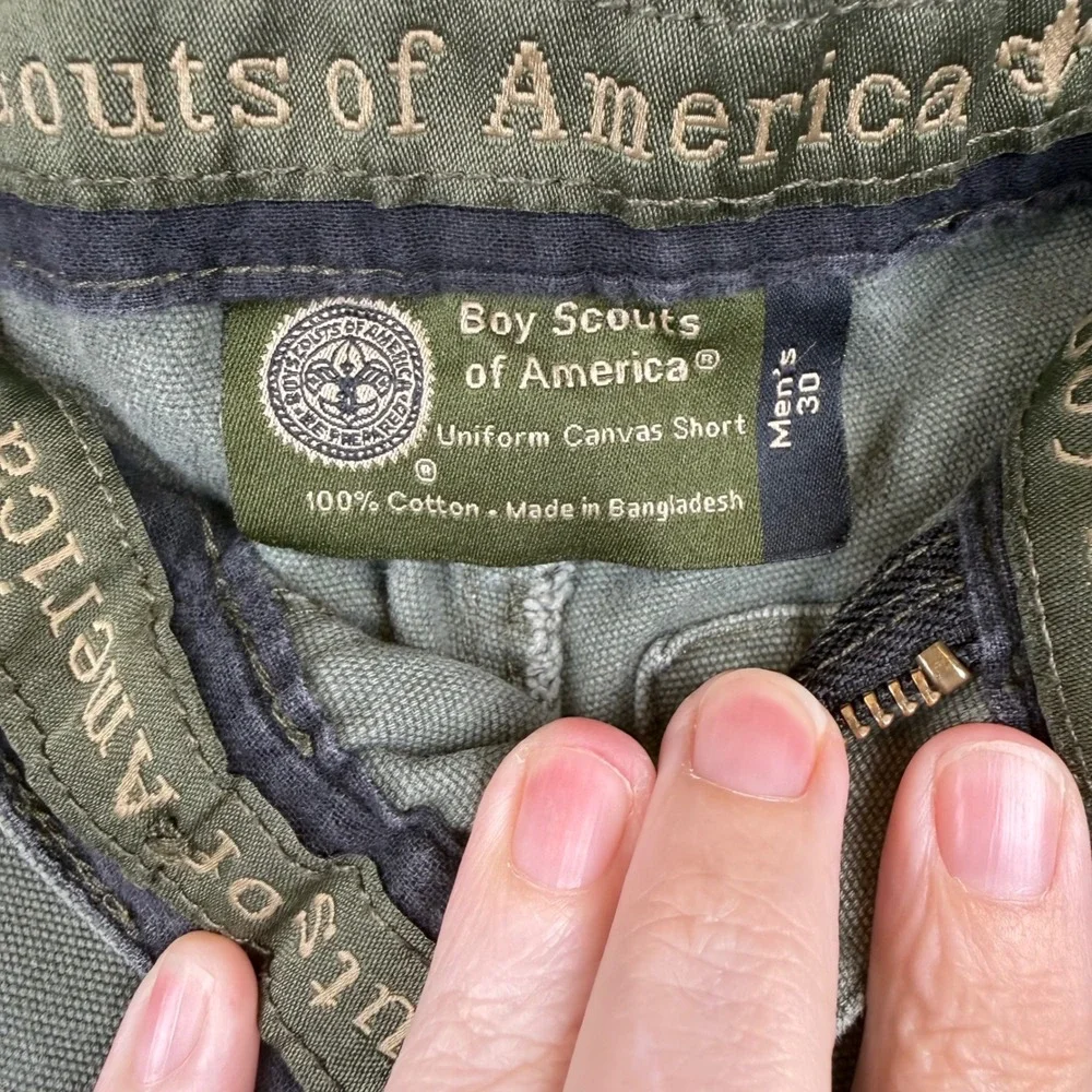 Boy Scouts of America Green Canvas Cargo Shorts 30 Uniform Gorpcore Utility
